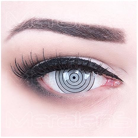 Farbige Funnylens Mini Sclera graue Rinnegan Eye Kontaktlinsen Lenses inkl. 60 ml Pflegemittel und Behälter, weich ohne Stärk