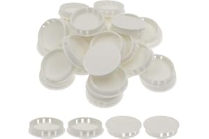 Suiwotin 30PCS 50mm/2" White Hole Plugs Plastic Flush Type Hole Plugs Snap in Locking Hole Tube, Furniture Fencing Post Pipe Insert End Caps (White)