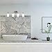 4 Light VINLUZ Wall Sconce Contemporary Stylish Bathroom Vanity Lighting Fixtures Brushed Nickel with Clear Glass