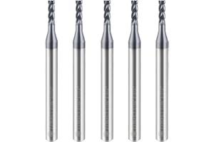 ZZBD-CT Carbide Square End Mills-4 Flute TiALSiN Coated,for Milling Alloy Steels, Hardened Steel, Metal etc.5 Pcs 1/16 inch