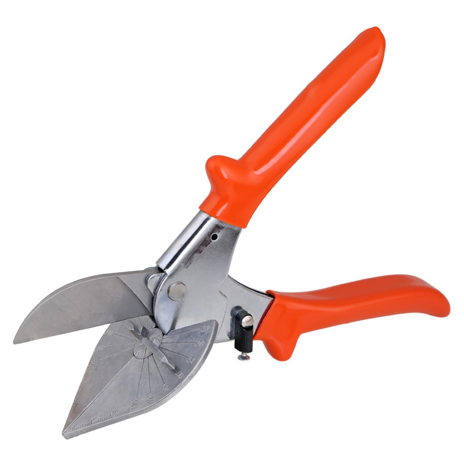 45° Miter Shears, Riloer Multi Angle Trim Cutter Adjustable Angel 45° to 135°, Gasket Shear for Cutting Conduit Tubes Plastic Pipe PVC Picture Frames, Non-Slip Safety Lock Handle Design