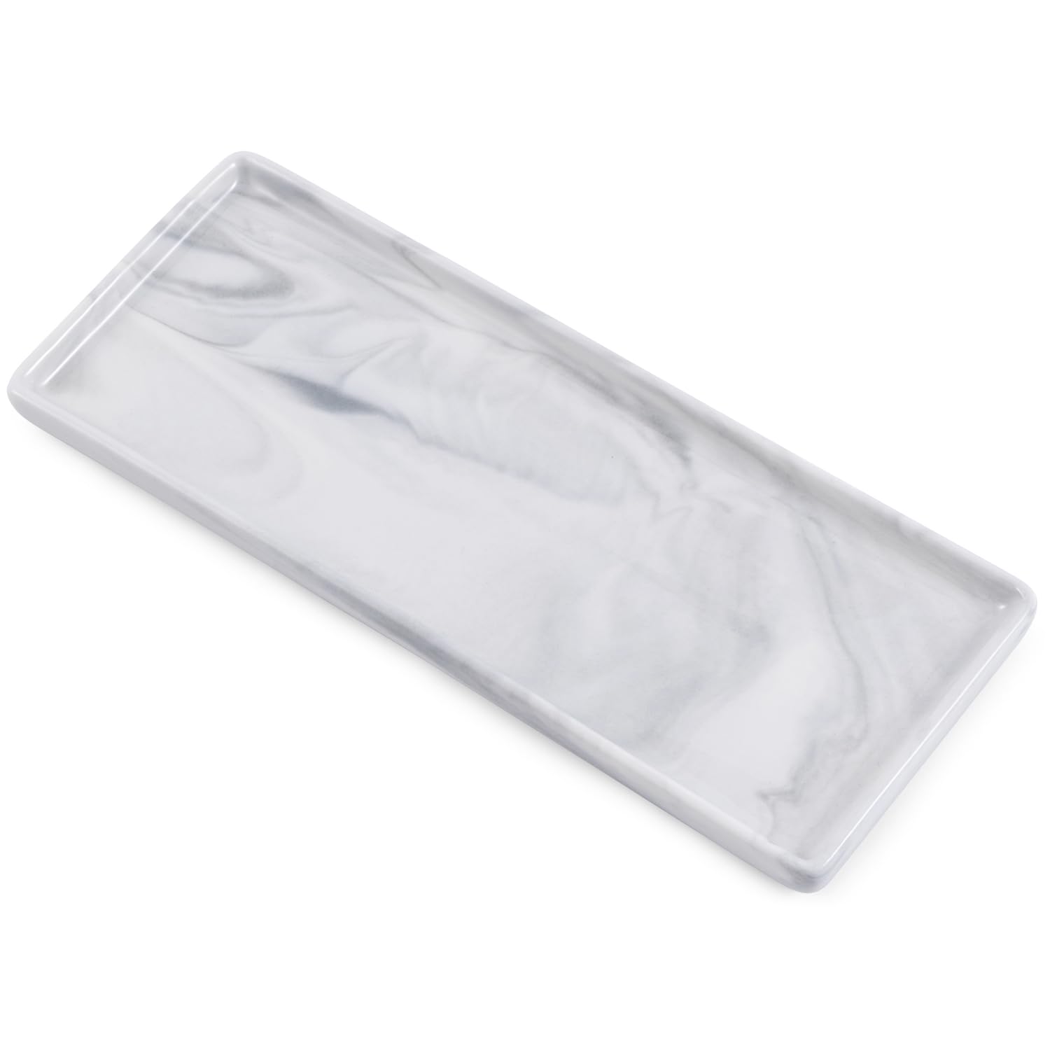 Ceramic trays for cosmetics, jewelry, suitable for organizing dressing tables and bathrooms, trays for toiletries etc (Grey-large)