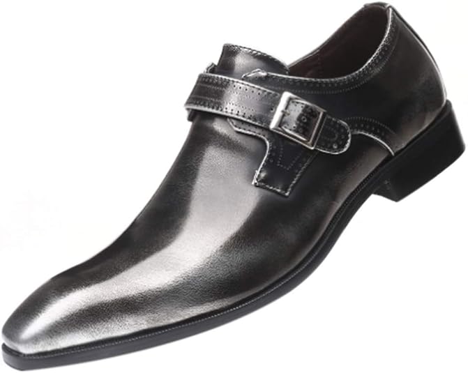 Huicai Herren Lederschuhe Casual Spitze Schnalle Oxford Sohlen Moderne