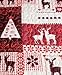 Christmas Quilt Bedspreads 3 Piece Set - Bedspread Coverlet and Holiday Pillow Shams - Premium Quality Microfiber Red and White Bed Covers with Reindeer and Christmas Tree Design