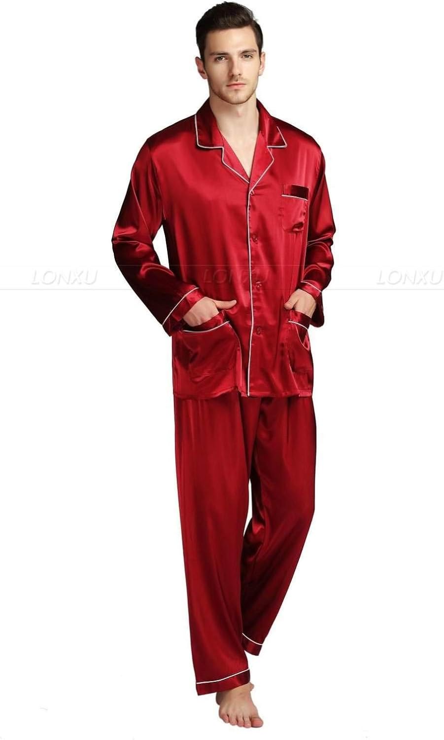 Herren Schlafanzug Set Mit Shorts - Leichter Pyjama Aus Atmungsaktivem Polyester
