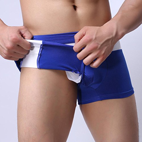 New!Todaies☞Sexy Men's Boxer Briefs Swimming Swim Shorts Trunks Beach Pants 6 Colors (M, Blue)