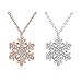 Snowflake Necklace Pendant with Swarovski Elements Crystal Necklace for Ladies Mom Women Teen Girls