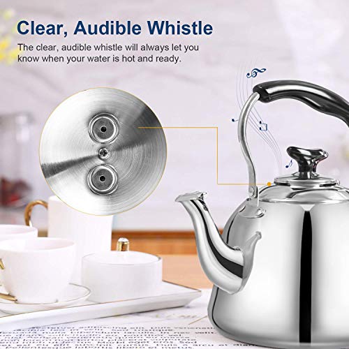 Tea Kettle Stovetop Teapot 2 Liter Stainless Steel Hot Water Kettle