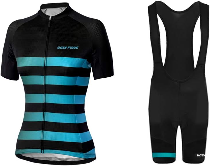 Uglyfrog Women's Cycling Jersey Bike Short Sleeve Jersey Top + Shorts Set/Bicycle Cycle Shirt Suit DXWX01F