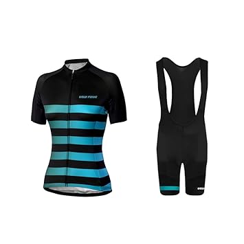 Uglyfrog Frauen Radfahren Kleidung Set Sommer Breathable Bequeme Kurzarm Trikot + Padded Riding Shorts Reiten Sportswear DXWX