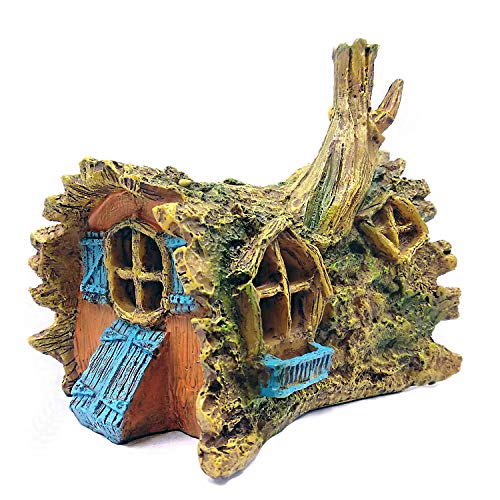 M2cbridge Aquarium Decor Castle Fish Tank Decoration Stands Egyptian Pyramid Rockery Hiding Cave Tree House Hideout (Tree House)
