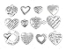 Kinteshun Lettering Sayings Words Charm Hang Tag Quote Message Verses Charm Pendant for DIY Necklace Bracelet Jewelry Making Accessaries(12pcs,Antique Silver Color)