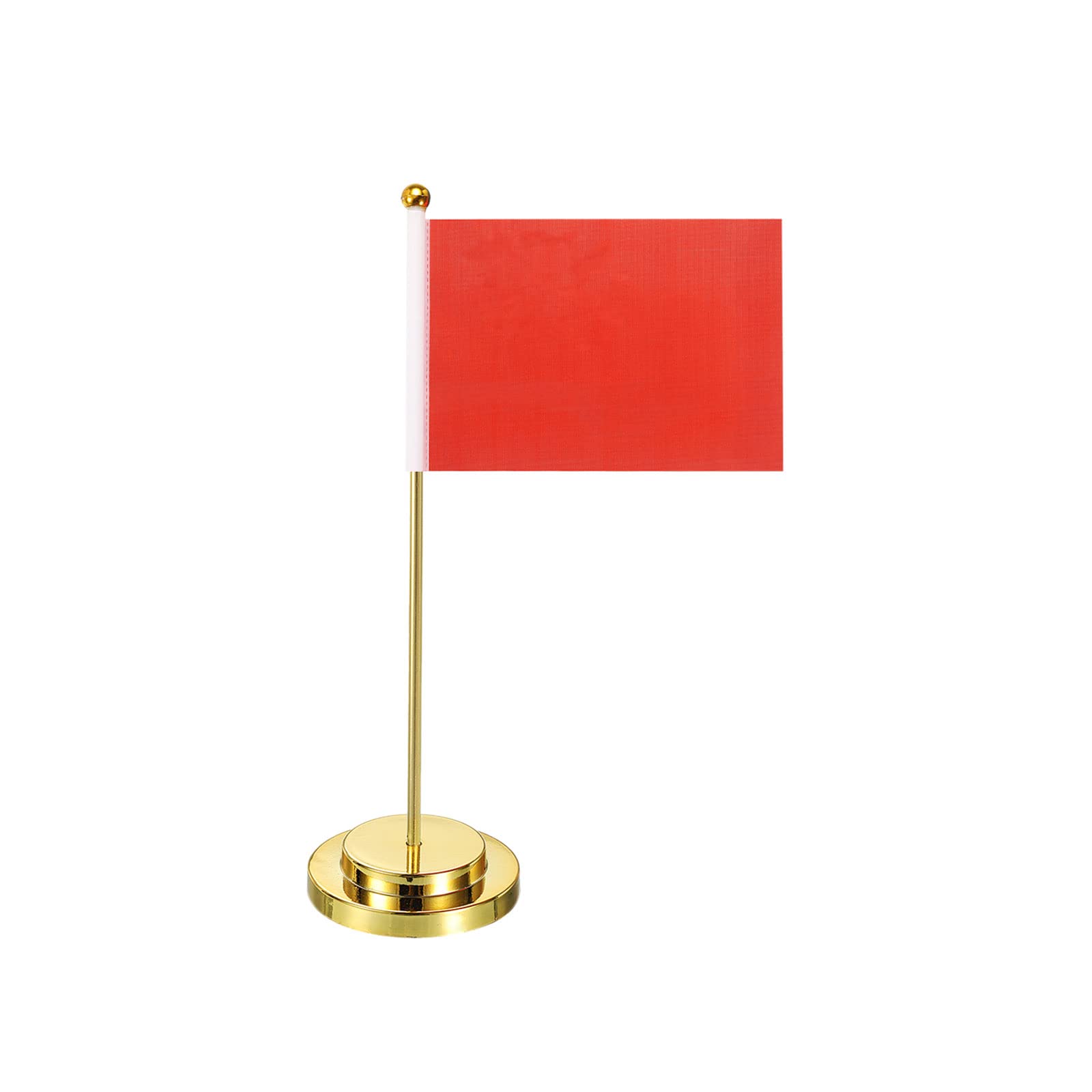 PATIKIL Flag Stands Mini Blank Table Flag Holders Flagpole Gold Tone with Red Flag for Party Supplies Decoration