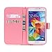 Uncle.Y Galaxy S5 Case, S5 Case, Samsung Galaxy S5 Case, Wallet Flip PU Leather Case Folio Protector Cover Case with Card Holder and Strap Case for Samsung Galaxy S5 I9600 (Flower)