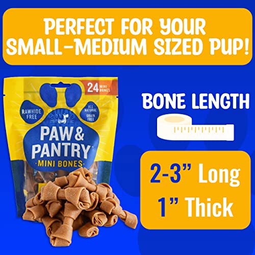 Paw & Pantry 23" Soft & Chewy USAChicken Mini Bones Pack of 96 Rawhide Free Chicken Dog
