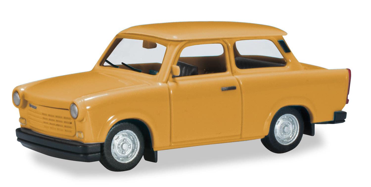 herpa 027342-004 Model Car Trabant 1.1, True to the Original in 1:87 Scale, Car Model for Diorama, Model Making, Collectible Piece, Decorative Car Models Made of Plastic, Colour: Honey Yellow
