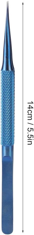 Fafeicy Ti Alloy Tweezer for Phone Repair Soldering, Jewelry Making & More, Blue, Pointed & Curved Style, 14cm/5.5in - Image 4
