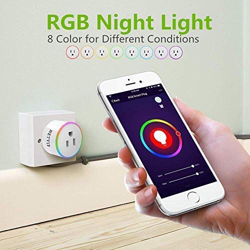 WiFi Smart Plugs that Work with Alexa& Google Home, Smart Outlete with RGB Light, No Hub Required, APP Remote Control from Everywhere, Energy Monitoring and Timer Function【Upgrade】 - Thumbnail 4