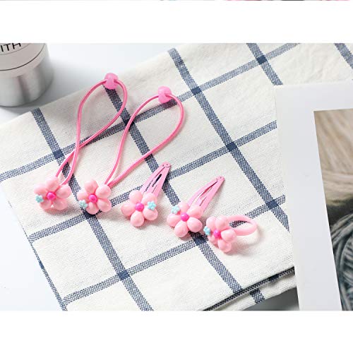 Hifot Kids Jewelry Little Girls Plush Handbag Necklace Bracelet Ring Hair Clips Set, Jewelry Party Favors Gift for Dress up Pretend Play