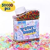 LEEHUR Soft Water Beads for Kids Non-Toxic Sensory Play Toys Rainbow Mix Gel Jelly Growing Balls Spa Refill Vases Home Outdoor Party Decoration 9 Ounces