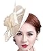 Aniwon Cocktail Pillbox Hat Fascinator Hair Clip Bridal Headwear for Women