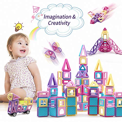 ASOK 149 Pcs Mini Magnetic Blocks Castle Building Tiles Edutainment Toys Develop Creativity Imagination STEM Toys for Kids Age 4 5 6 7 8 9 Years Old Girls Boys Gifts