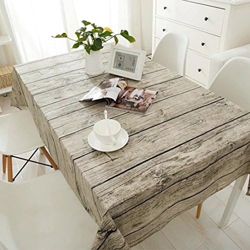 Donnadream Cotton Cloth Tablecloth, Vivid Vintage Wood Table Cover (19.6"x27.5")