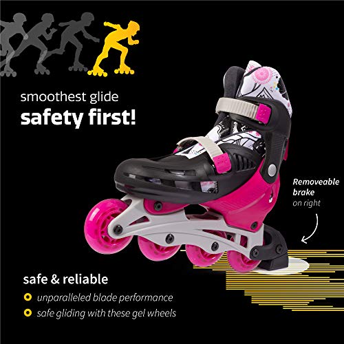 New Bounce Adjustable Inline Skates for Kids 4 Wheel Blades Roller