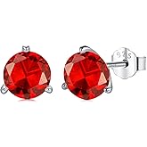 Twoowl Birthstone Earrings 925 Sterling Silver Dainty Small Birthstone Stud Earrings Cubic Zirconia Earrings Birthstone Jewelry Gifts Birthday Christmas for Women Wife Mom