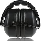 ClearArmor 141001 Safety Ear Muffs Shooters Hearing Protection Folding-Padded Head Band Ear Cups, Black (Certified S3.19 & EN352)