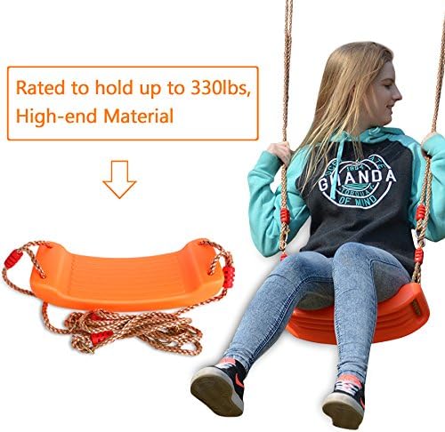 Children Swing Seat Playground Equipment Accessories for Indoor and Outdoor Exercise Playing Toy for Boys, Girls, Kids, Orange