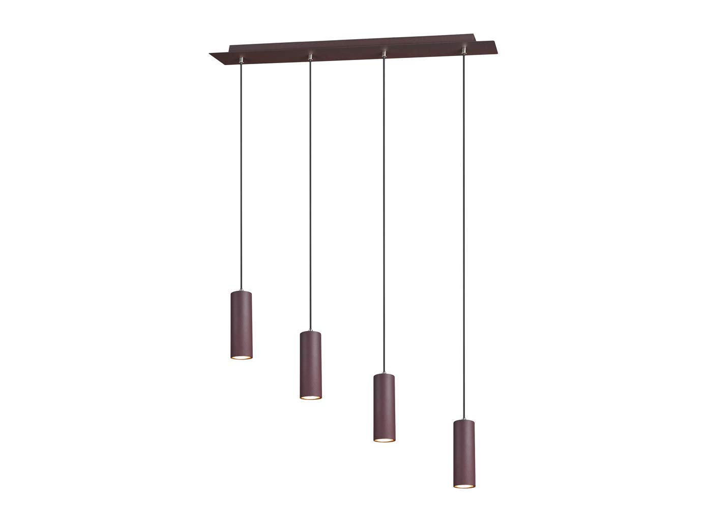 Trio Leuchten Marley 312400424 Pendant Light Rust-Coloured Metal with 4-Bulb Pendulum (Excl. 1 x GU10)