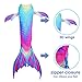 Camlinbo 3PCS Girls' Swimsuit Mermaid Tail For Swimming Tropical Bikini Set Support Monofin,A-aurora,Child XX-Large/10-12/Tag 150