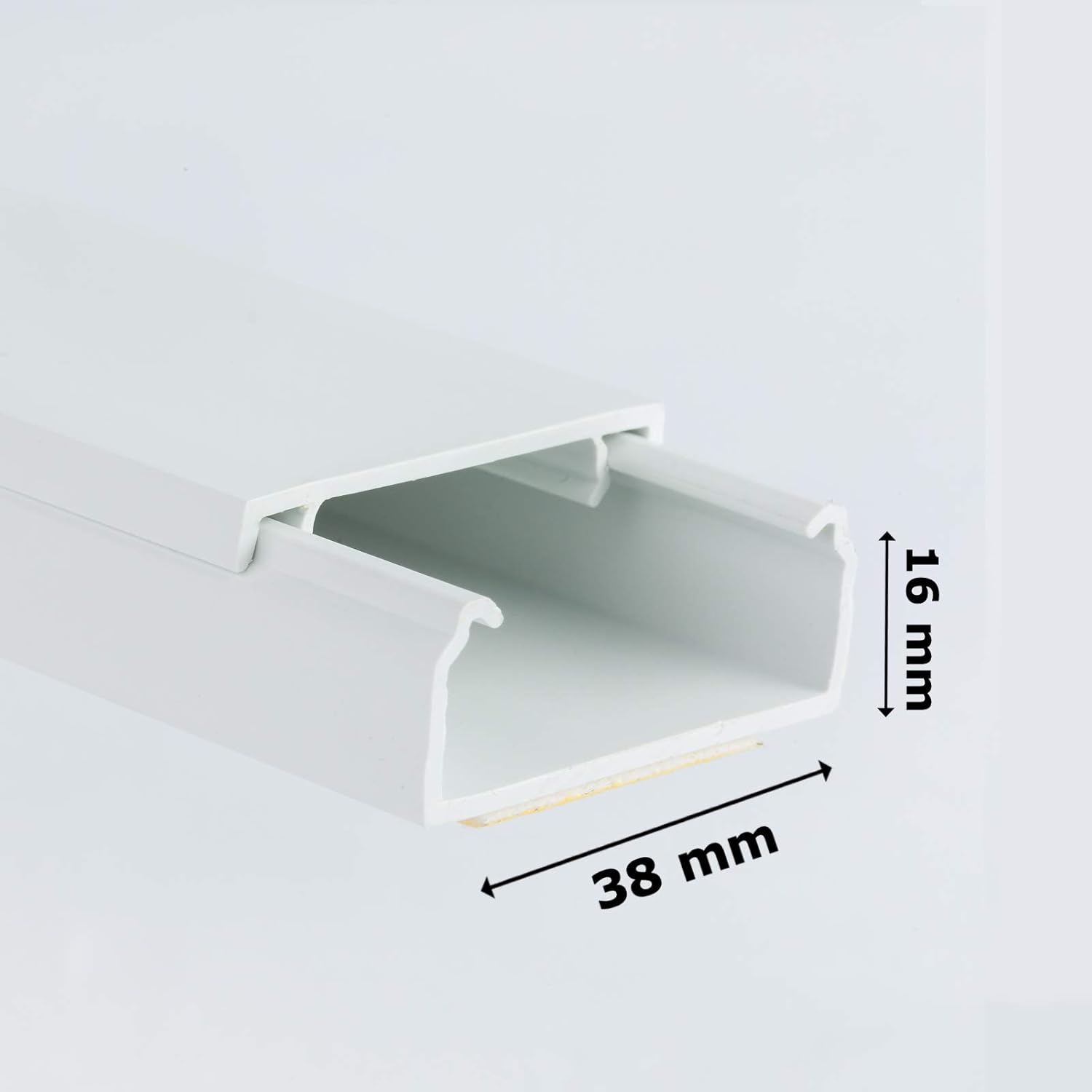4X 1M White Self Adhesive Cable & Wire Tidy PVC Plastic Electrical Mini Trunking - Image 3
