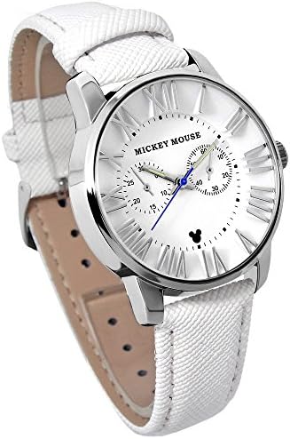 ディズニー 腕時計 ミッキーマウス ウオッチ 本革ベルト メンズ レディース ペア ユニセックス 時計 大人ディズニー シリアルナンバー入り disney ミッキー 革 ベルト WATCH (ラッピング済み/ホワイト) [並行輸入品]