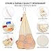 LONOVE Reusable Produce Bags 12 Packs Washable Mesh Grocery Bags Organic Cotton with Tare Weight Tags Muslin bag Eco Friendly Wooden Drawstring Lock for Veggies, Fruits, Bulk Food Shopping & Storage
