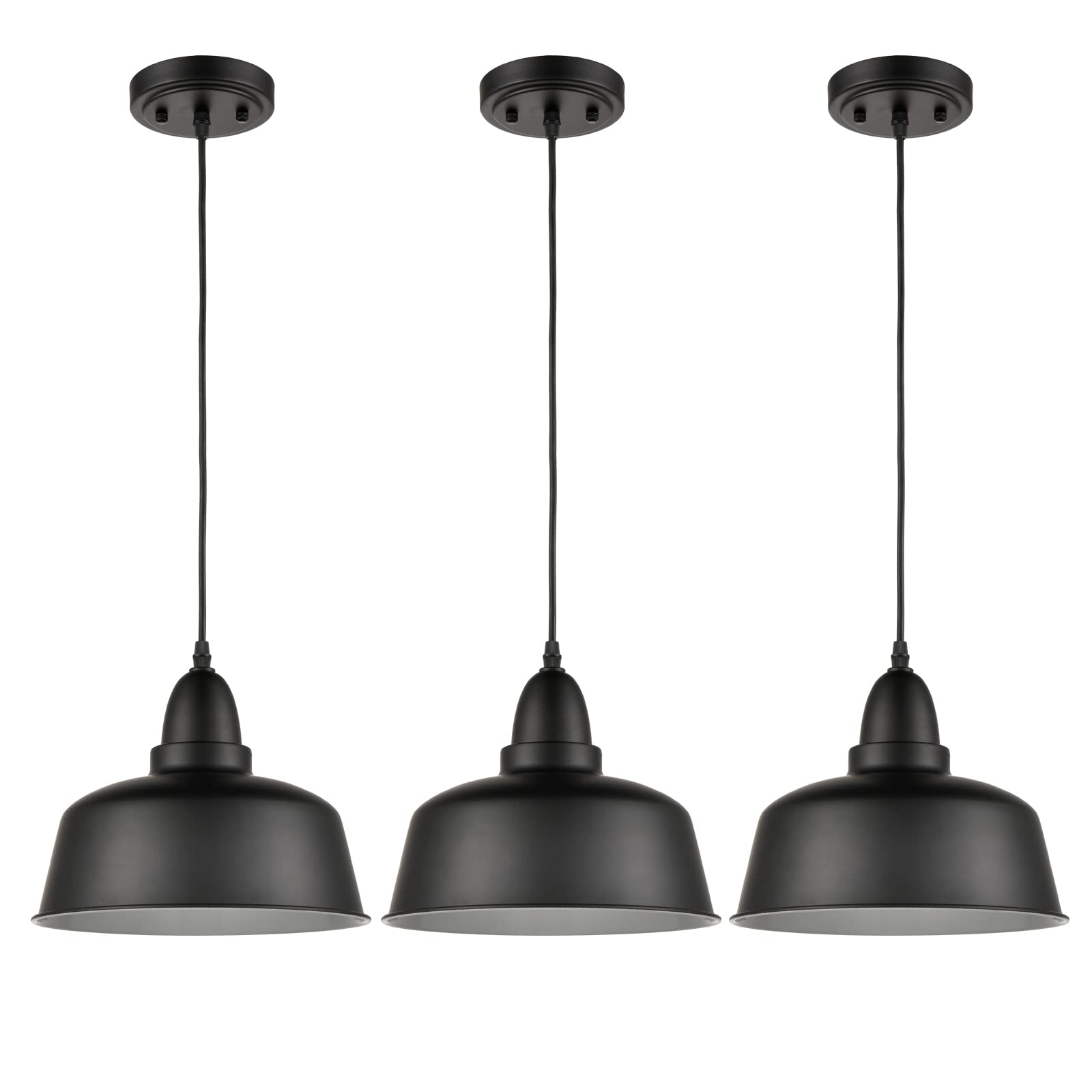 Photo 1 of TENGIANTS Matte Black Pendant Light 3 Pack Industrial Pendant Lighting for Kitchen Island