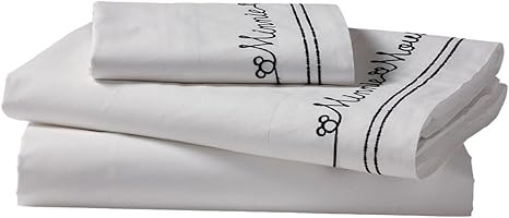 Ethan Allen | Disney Minnie Mouse Autograph Sheet Set, Mickey's Ears (Black), Twin