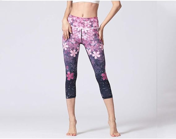Amazon スポーツウェア レディース Mサイズ ヨガウェア パンツ レギンス 柔軟 インナー 桜 花柄 雪 スノー 春 冬 エアロビ ルームウェア 股深 通気性 レギンス スパッツ 通販
