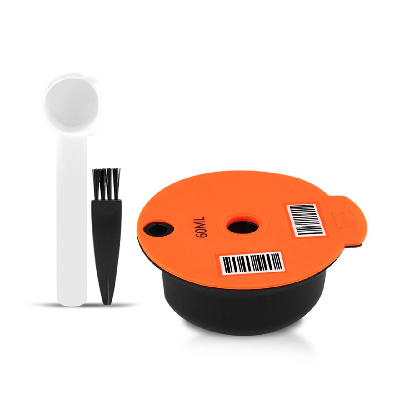 FOVNOT Reusable Coffee Pods, 60ml /180ml Tas Reusable Pods for Tas Coffee Accessories with Lid Coffee Filter and 1 Spoon and 1Brush (60ml)