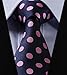SetSense Men's Polka Dot Jacquard Woven Tie Necktie Set 8.5 cm / 3.4 inches in Width Pink / Navy Blue