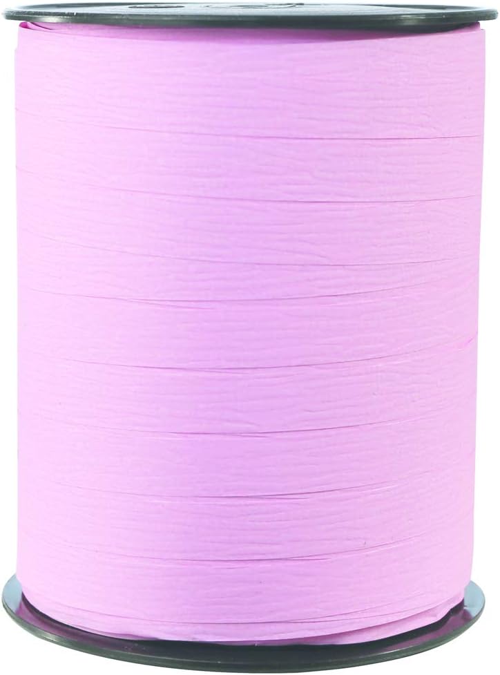 Clairefontaine 601560C, One Roll of Matte Ribbon, Dimensions: 250 m x 10 mm, Colour: Pink, Decorative gift ribbon, DIY