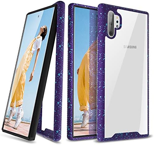 ANSIWEE Galaxy Note 10 Plus Case, Scratch Resistant Clear Back Shock Drop Proof Impact Resist Extreme Durable Starry Sky Design Protective Cover Cases for Samsung Galaxy Note 10 Plus (Purple)