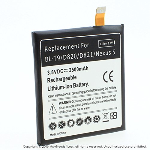 YN4L 2500mAh Replacement Battery for LG Google Nexus 5 D820 ; D821 ; BL-T9