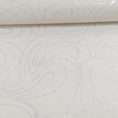 Grandeco Casa Doria Abstract Pattern Metallic Pearl Motif Vinyl Wallpaper (Beige Brown CD3103)