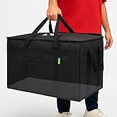 Bodaon Insulated Food Delivery Bag with Hard Baseboard, L, Black, 1 Pack | Heavy-Duty, Waterproof Lining, Cold/Hot Warmer for Delivery, Reusable Grocery Carrier for Pizza, Drinks, Camping, Commercial