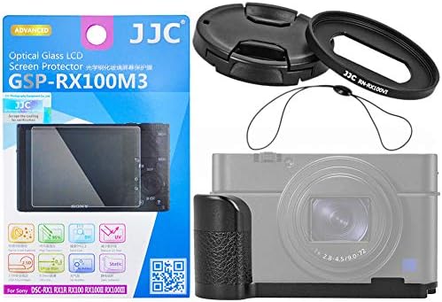 JJC Accessory Kit Compatible with Sony RX100 M2 M3 M4 M5 M6 with L Plate, Adapter Filter 52 mm with Lens Cap (Smart Snap) and Safety Cord Plus Matching LCD Screen Protector