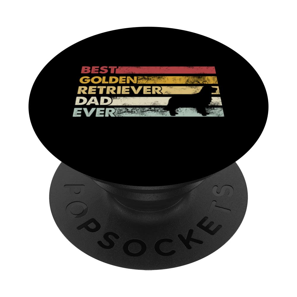 Best Dog Dad Ever - Father Golden Retriever PopSockets Swappable PopGrip