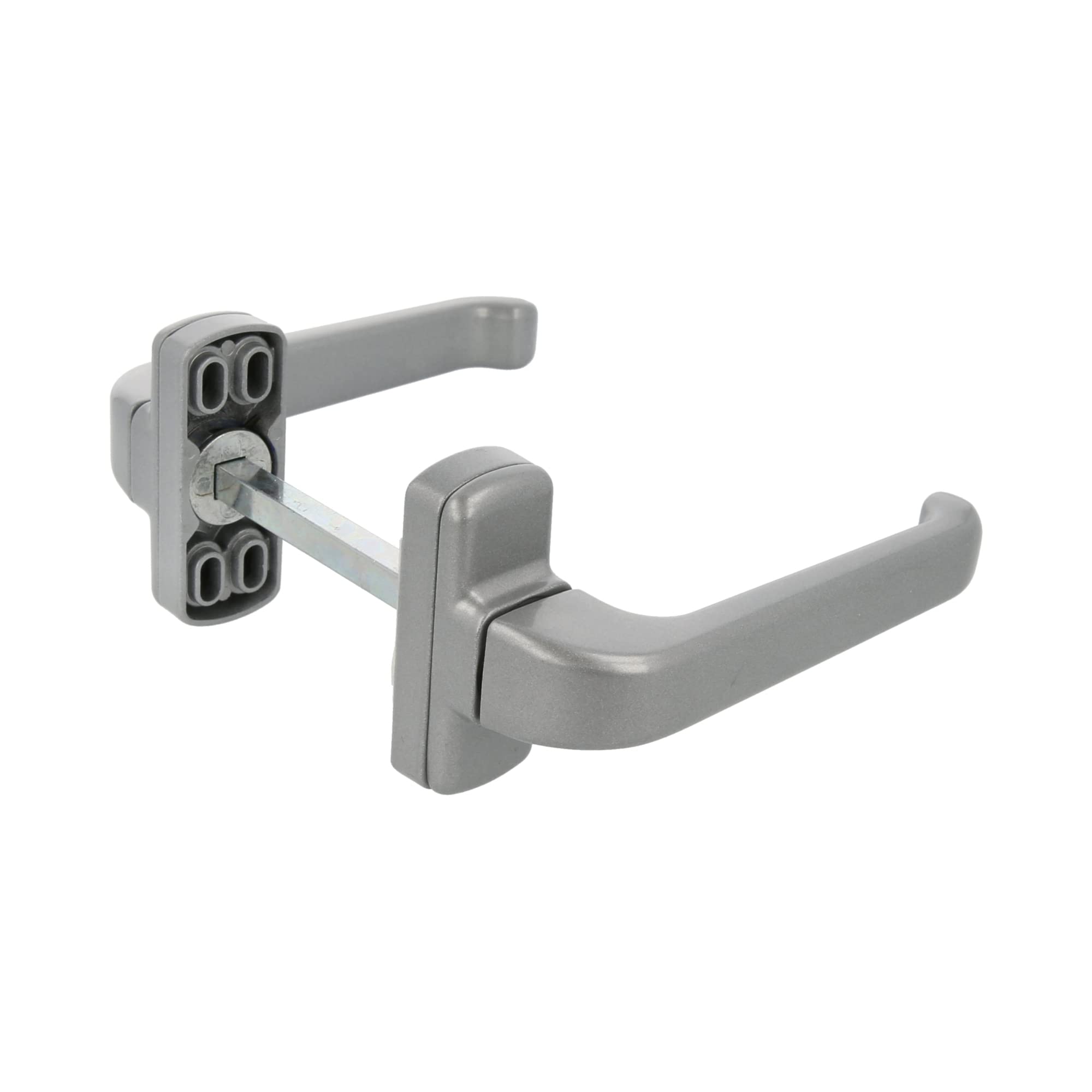 Amig - Set of 2 Door Handle with Rose | Epsilon Model | 132 x 70 mm | 8 mm Square | Elegant and Simple Design | Ergonomic Grip Handle | Grey Aluminium