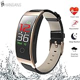 Hangang Fitness Tracker Smart Bracelet Sport tracker Activity Wristband Intelligent Watch health Tracker Heart Rate Blood Pressure Oxygen Monitor For IOS And Android Phone Business Type CK11S (gold)